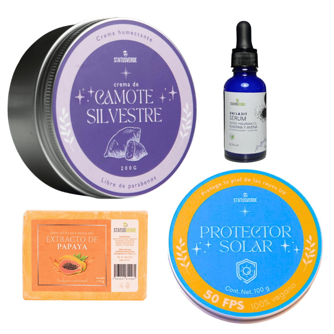 KIT MAMÀ - skincare completo (jabon, serum, crema , bloqueador) - STATUS VERDE